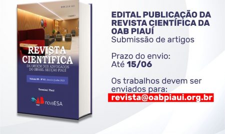Chamada de artigos da Revista Científica da OAB/PI