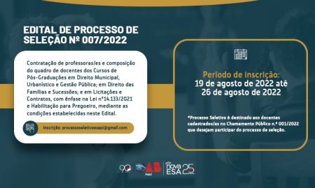 ESA Piauí lança edital para seleção de professores