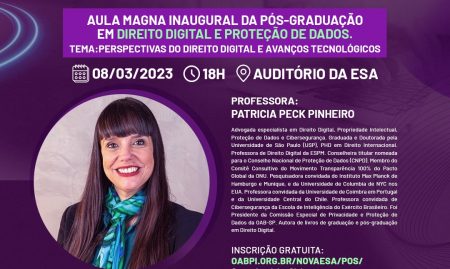 No dia Internacional da Mulher, ESA promove aula magna com advogada especialista em Direito Digital e Cibersegurança