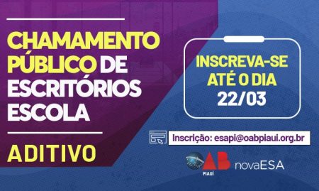 ESA-PI prorroga prazo para inscrição de escritórios no Programa Residência Jurídica