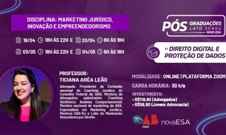 ESA-PI realiza curso de Marketing Jurídico e empreendedorismo ministrado pela advogada Ticiana Arêa Leão