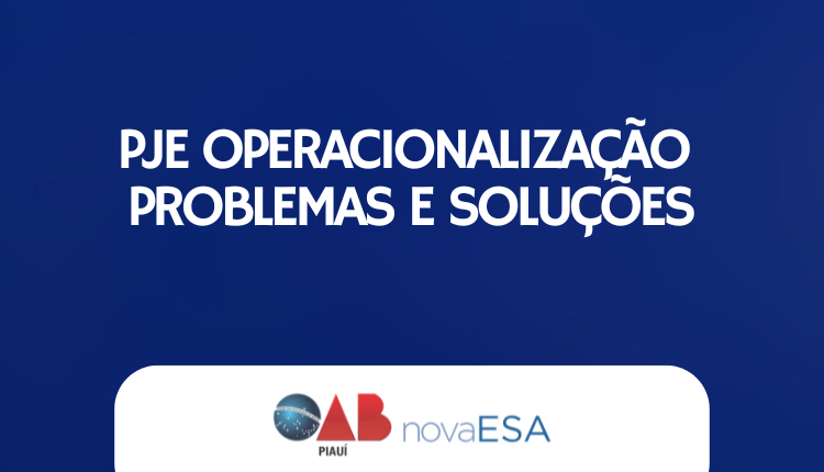 PJe – Operacionalização: problemas e soluções