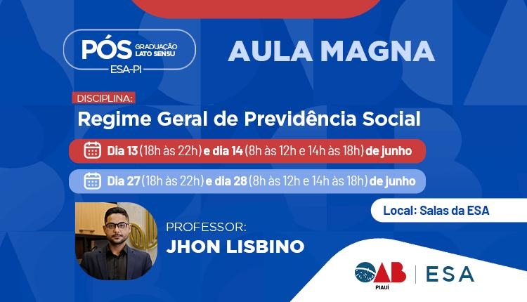 Aula Magna – Regime Geral de Previdência Social