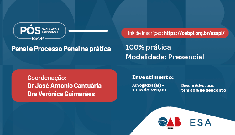Pós-Graduação Lato Sensu em Direito Penal e Processo Penal na Prática